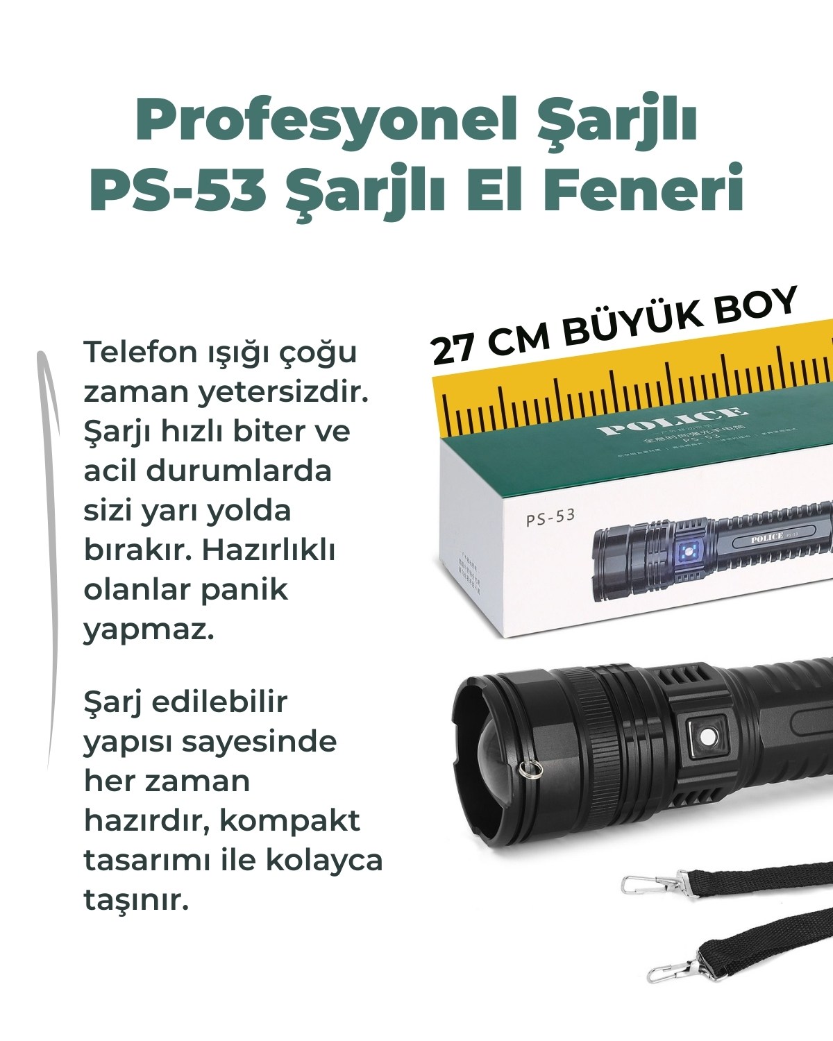 PS-53 Güçlü ve Şarjlı El Feneri ürün